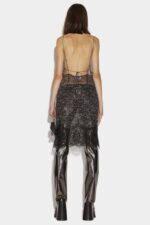 Dsquared2 Iconic Lace Cami Dress LIGHT BLUE/BLACK - Image 2