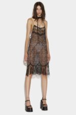 Dsquared2 Iconic Lace Cami Dress LIGHT BLUE/BLACK - Image 3