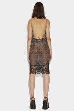 Dsquared2 Iconic Lace Cami Dress LIGHT BLUE/BLACK - Image 4