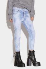 Dsquared2 Iconic Light Sunny Day Wash Cool Girl Cropped Jeans - Image 4