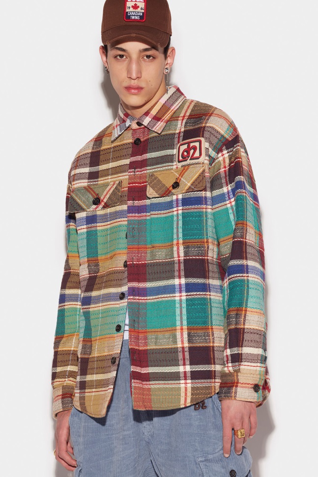 dsquared2_iconic_lined_drop_over_shirt.jpg Dsquared2 Iconic Lined Drop Over Shirt - Image 1