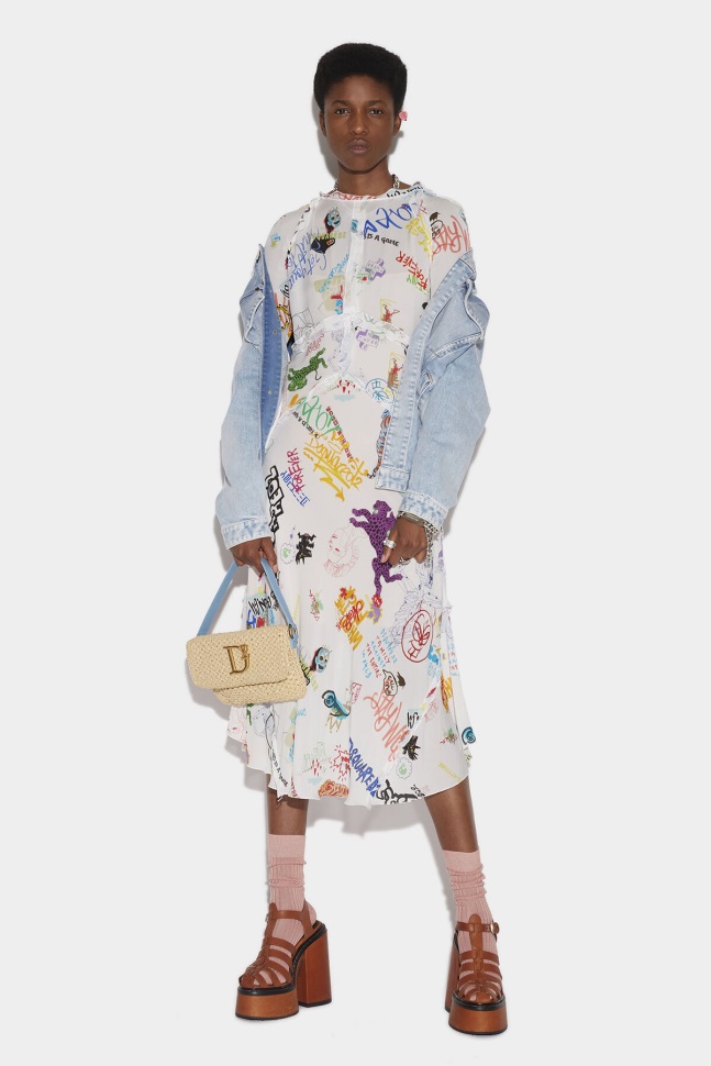 dsquared2_iconic_long_sleeve_tea_dress.jpg Dsquared2 Iconic Long Sleeve Tea Dress - Image 1