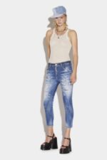 Dsquared2 Iconic Medium Breeze Wash Skinny Dan Cropped Jeans - Image 3
