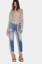 Dsquared2 Iconic Medium Broken Wash Jennifer Cropped Jeans
