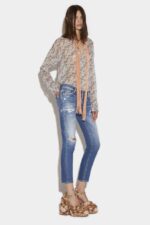 Dsquared2 Iconic Medium Broken Wash Jennifer Cropped Jeans - Image 3