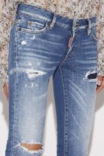 Dsquared2 Iconic Medium Broken Wash Jennifer Cropped Jeans - Image 4