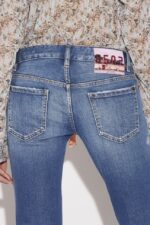 Dsquared2 Iconic Medium Broken Wash Jennifer Cropped Jeans - Image 5