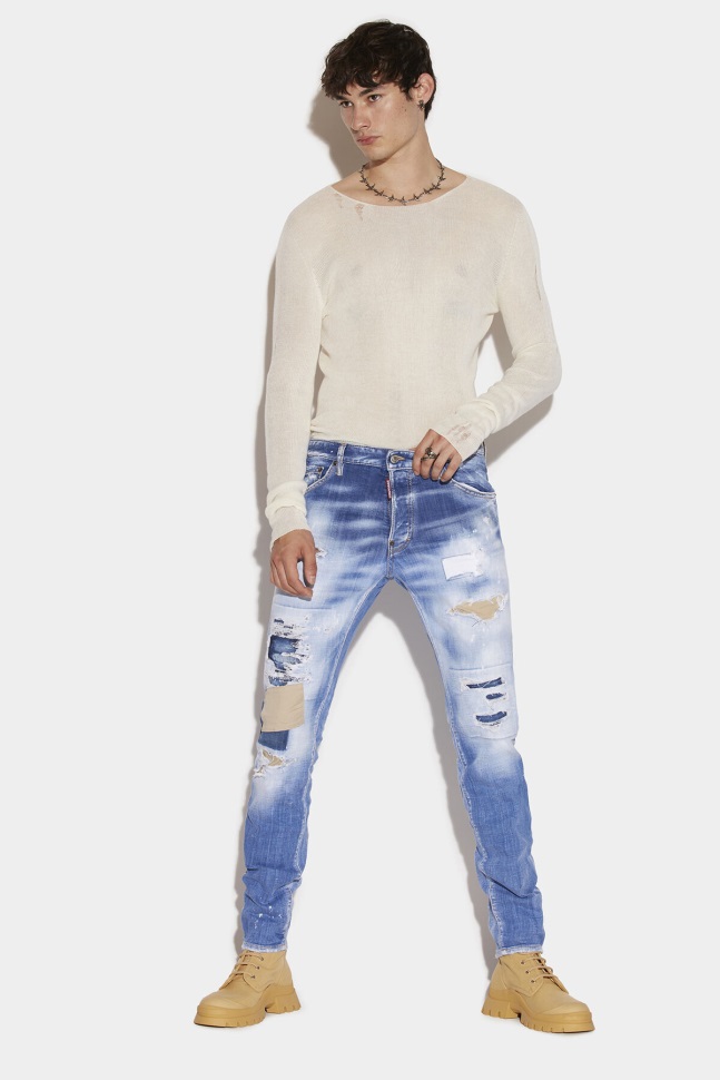 dsquared2_iconic_medium_chino_patches_wash_cool_guy_jeans.jpg Dsquared2 Iconic Medium Chino Patches Wash Cool Guy Jeans - Image 1