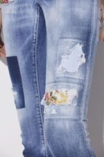 Dsquared2 Iconic Medium Dark Knee&Leg Patch Wash Jennifer Jeans - Image 5