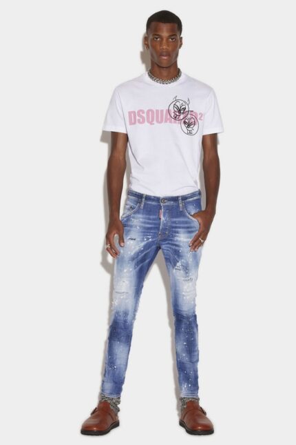 Dsquared2 Iconic Medium Spotty Wash Skater Jeans
