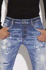 Dsquared2 Iconic Medium Super Ripped Bleach Wash Skater Jeans - Image 3
