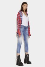 Dsquared2 Iconic Medium Waist Cropped Twiggy Denim Jeans