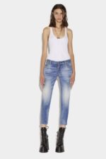 Dsquared2 Iconic Medium Waist Cropped Twiggy Denim Jeans - Image 3