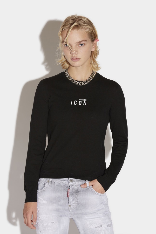 dsquared2_iconic_mini_icon_sweater_black.jpg Dsquared2 Iconic Mini Icon Sweater BLACK - Image 1