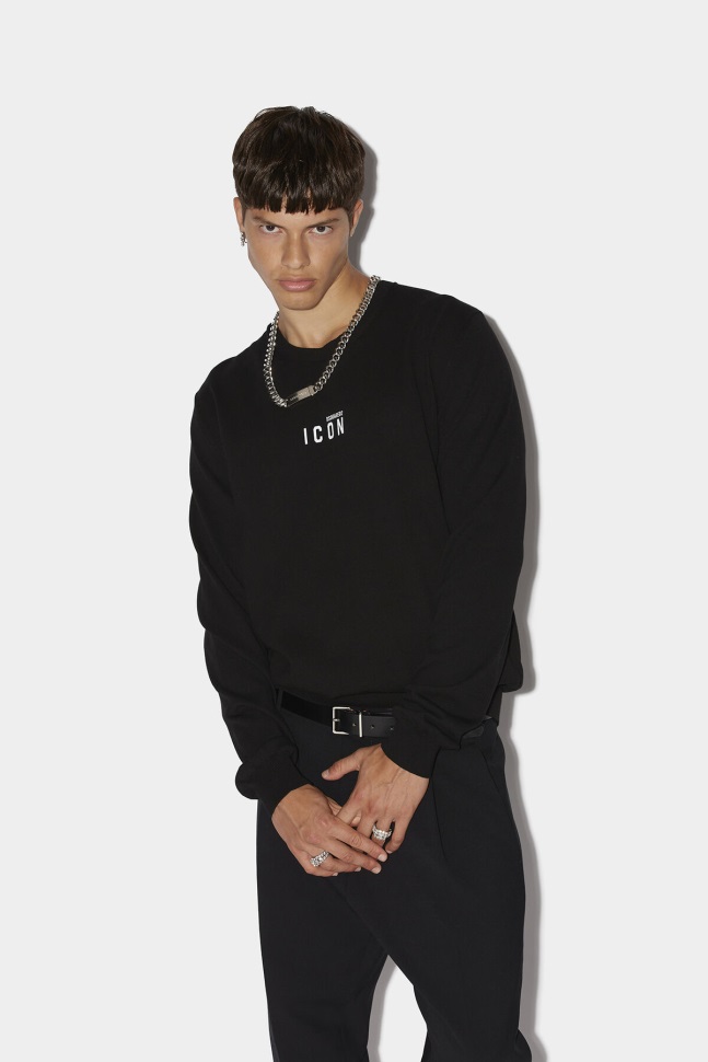 dsquared2_iconic_mini_icon_sweater_black_d2.jpg Dsquared2 Iconic Mini Icon Sweater BLACK D2 - Image 1