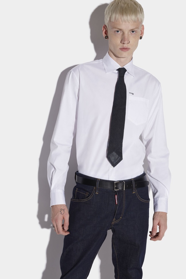 dsquared2_iconic_mini_logo_relax_dan_shirt_white.jpg Dsquared2 Iconic Mini Logo Relax Dan Shirt WHITE - Image 1