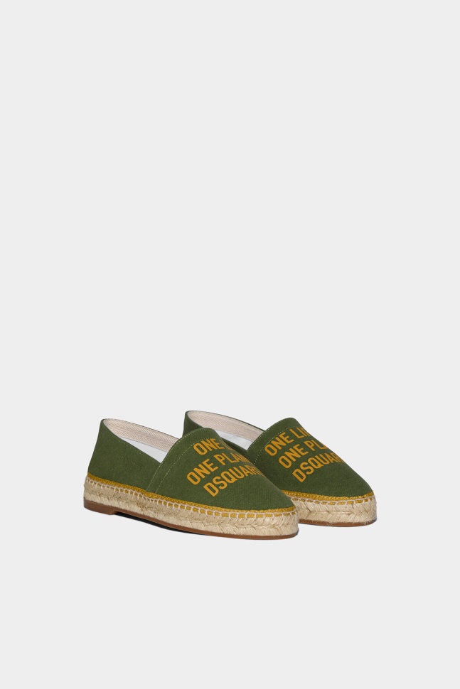 Dsquared2 Iconic OCHRE/GREEN One Life Organic Cotton Espadrilles D2 - Image 3
