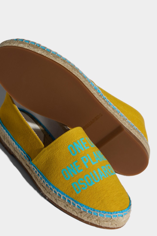 Dsquared2 Iconic OCHRE/GREEN One Life Organic Cotton Espadrilles D2 OCHRE - Image 4