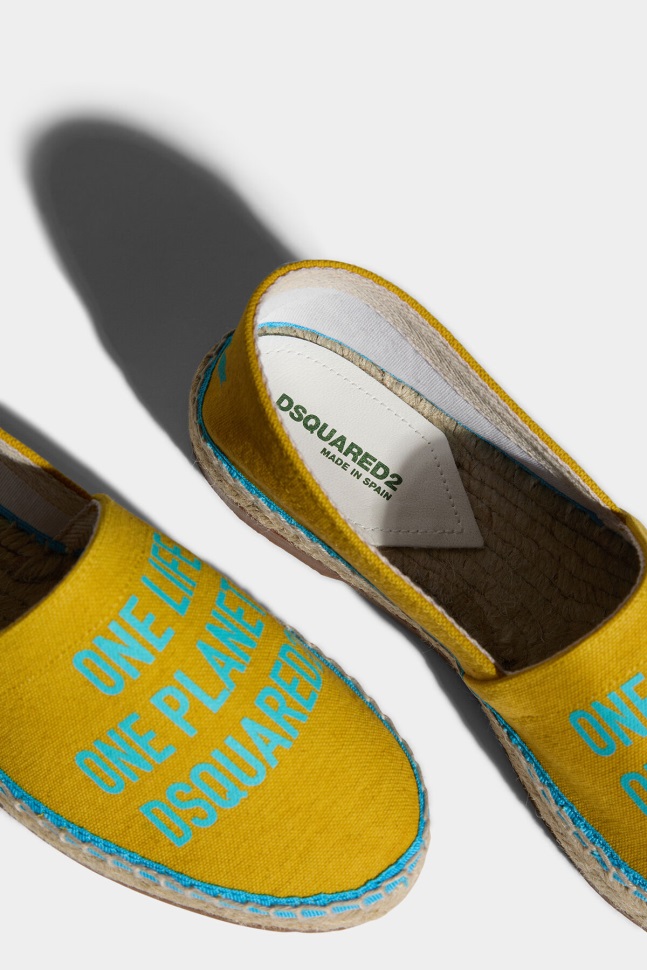 Dsquared2 Iconic OCHRE/GREEN One Life Organic Cotton Espadrilles D2 OCHRE - Image 5
