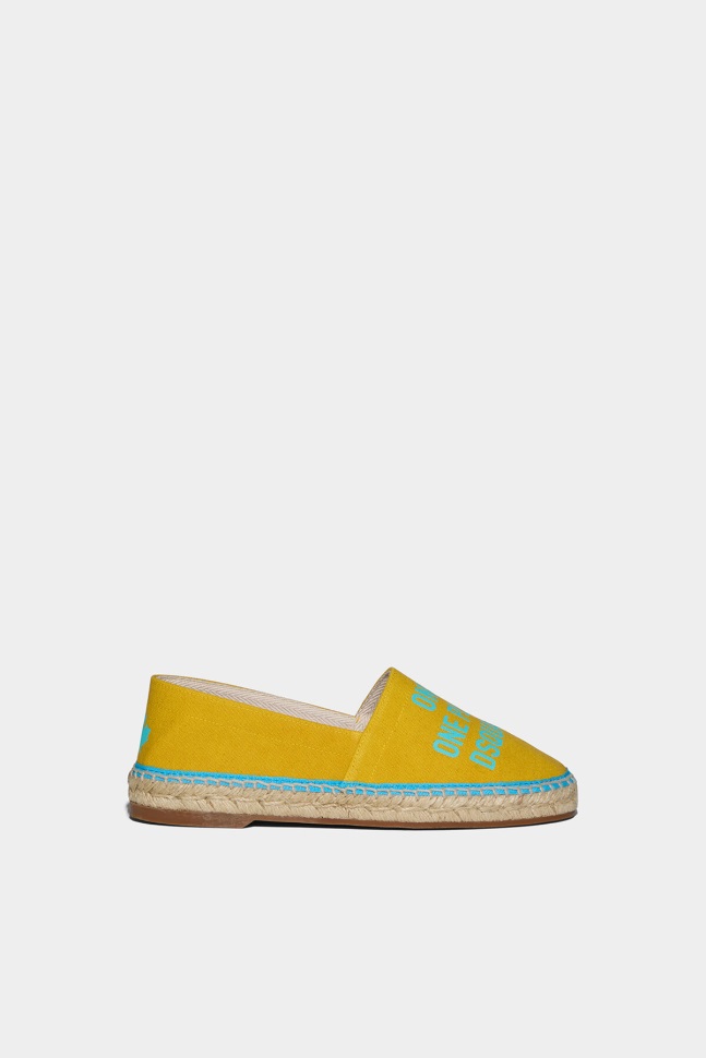 Dsquared2 Iconic OCHRE/GREEN One Life Organic Cotton Espadrilles D2 OCHRE - Image 1