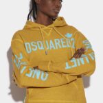 Dsquared2 Iconic One Life Organic Cotton Cool Fit Hooded Sweatshirt BROWN/OCHRE