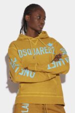 Dsquared2 Iconic One Life Organic Cotton Cool Fit Hooded Sweatshirt BROWN/OCHRE