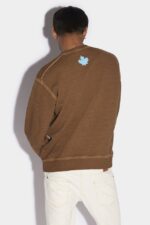Dsquared2 Iconic One Life Organic Cotton Cool Sweatshirt BROWN/OCHRE - Image 2