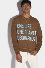 Dsquared2 Iconic One Life Organic Cotton Cool Sweatshirt BROWN/OCHRE