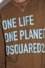 Dsquared2 Iconic One Life Organic Cotton Cool Sweatshirt BROWN/OCHRE - Image 3