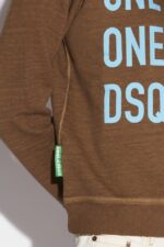 Dsquared2 Iconic One Life Organic Cotton Cool Sweatshirt BROWN/OCHRE - Image 4