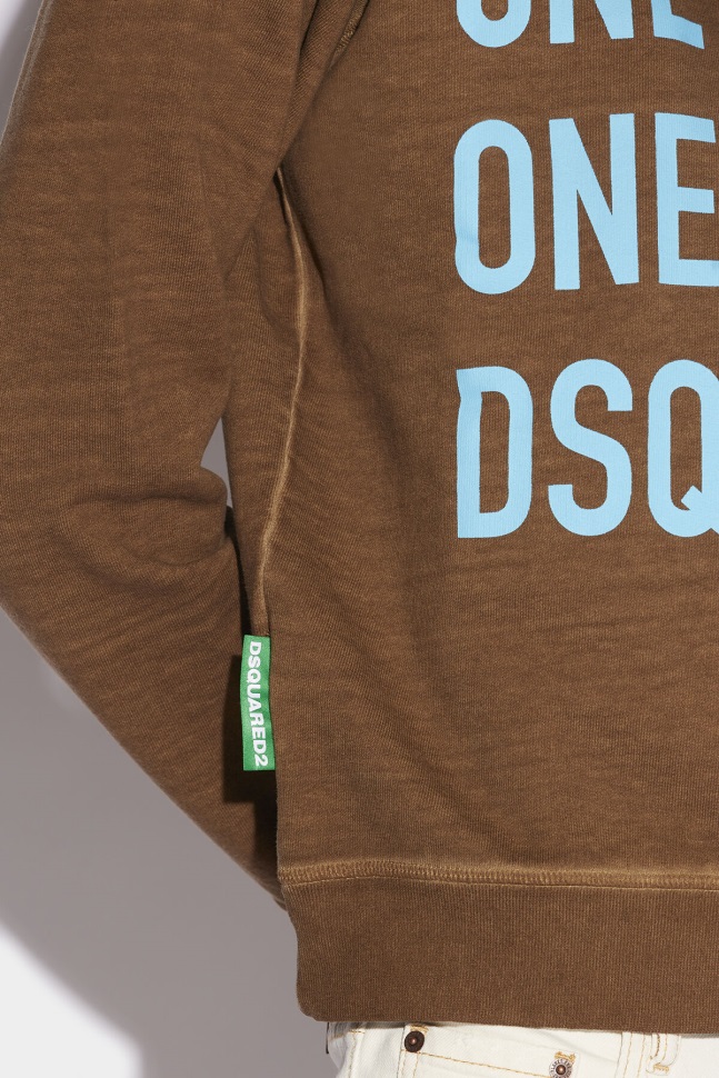 Dsquared2 Iconic One Life Organic Cotton Cool Sweatshirt BROWN/OCHRE - Image 4