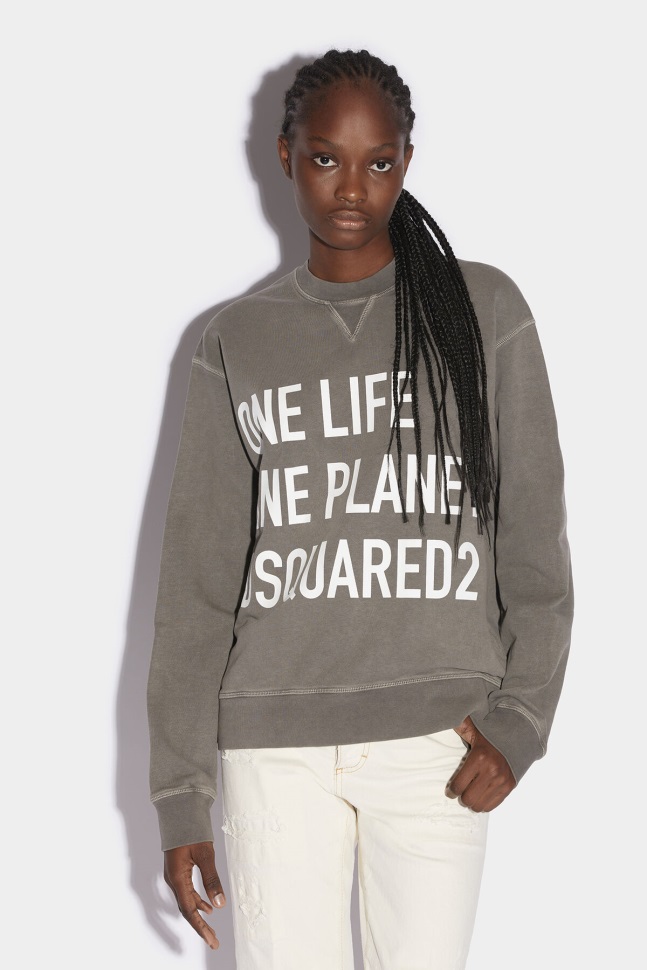 dsquared2_iconic_one_life_organic_cotton_cool_sweatshirt_d2_grey.jpg Dsquared2 Iconic One Life Organic Cotton Cool Sweatshirt D2 GREY - Image 1