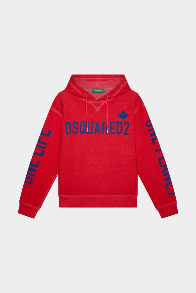 dsquared2_iconic_one_life_organic_cotton_fit_hooded_sweatshirt.jpg Dsquared2 Iconic One Life Organic Cotton Fit Hooded Sweatshirt - Image 1
