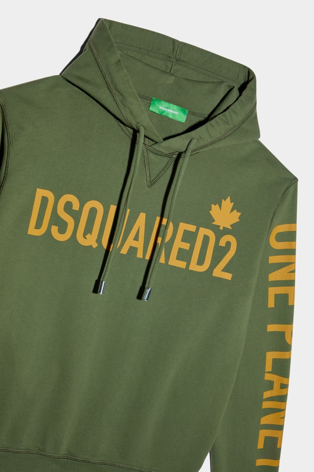Dsquared2 Iconic One Life Organic Cotton Hooded Sweatshirt D2 GREEN - Image 3