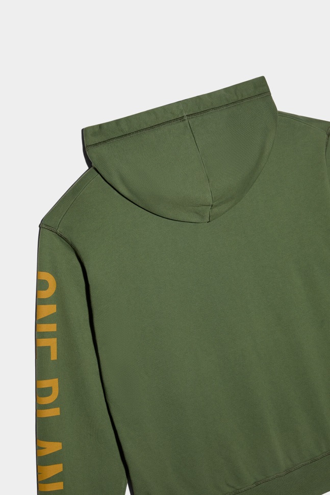 Dsquared2 Iconic One Life Organic Cotton Hooded Sweatshirt D2 GREEN - Image 4