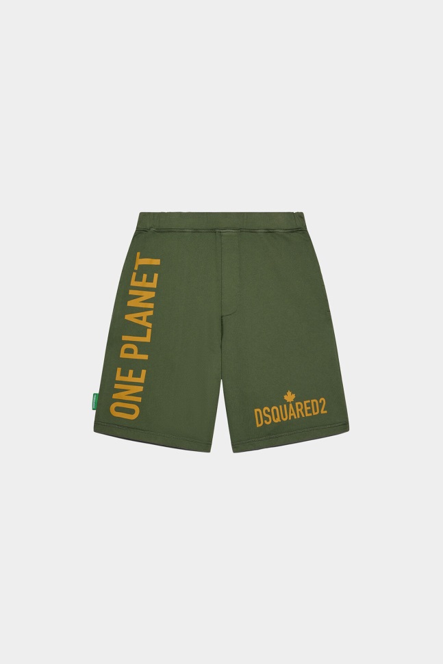 Dsquared2 Iconic One Life Organic Cotton Shorts D2 GREEN - Image 1