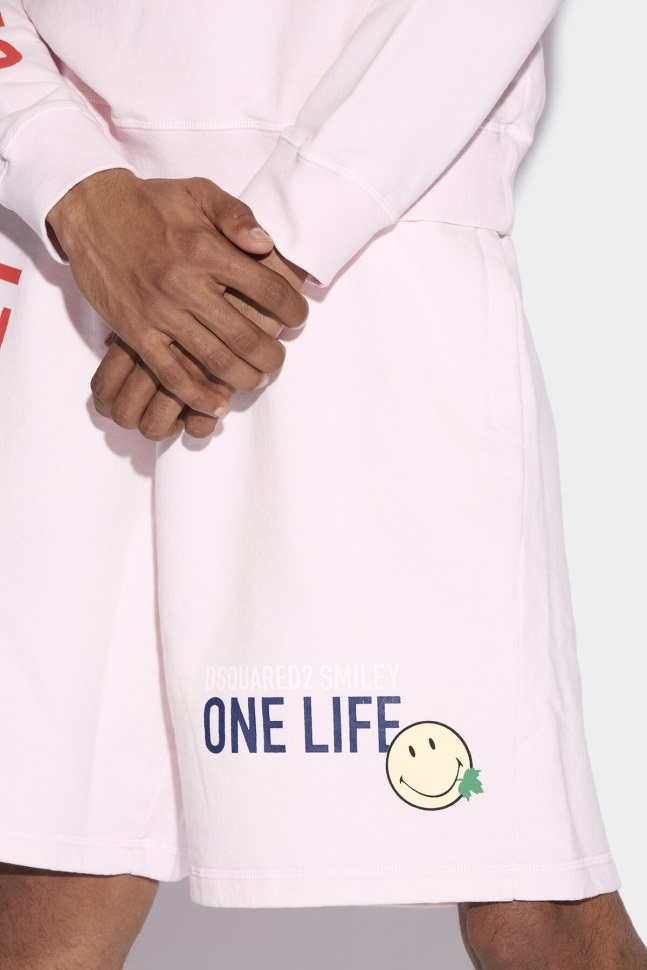 Dsquared2 Iconic One Life Organic Cotton Shorts D2 PINK - Image 3