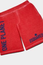 Dsquared2 Iconic One Life Organic Cotton Shorts RED D2 - Image 3