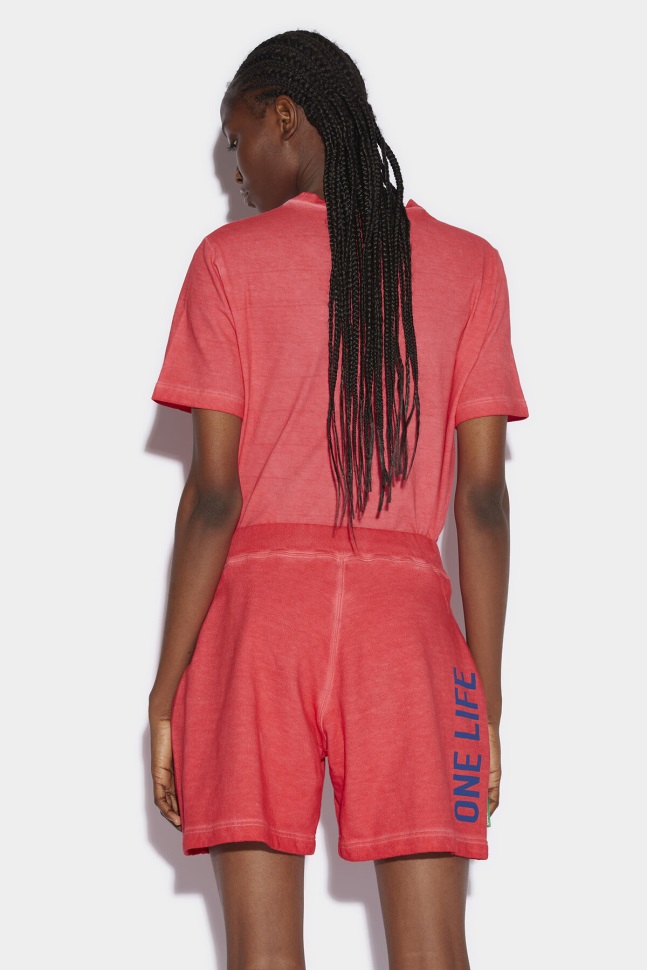 Dsquared2 Iconic One Life Organic Cotton Shorts RED D2 RED - Image 3