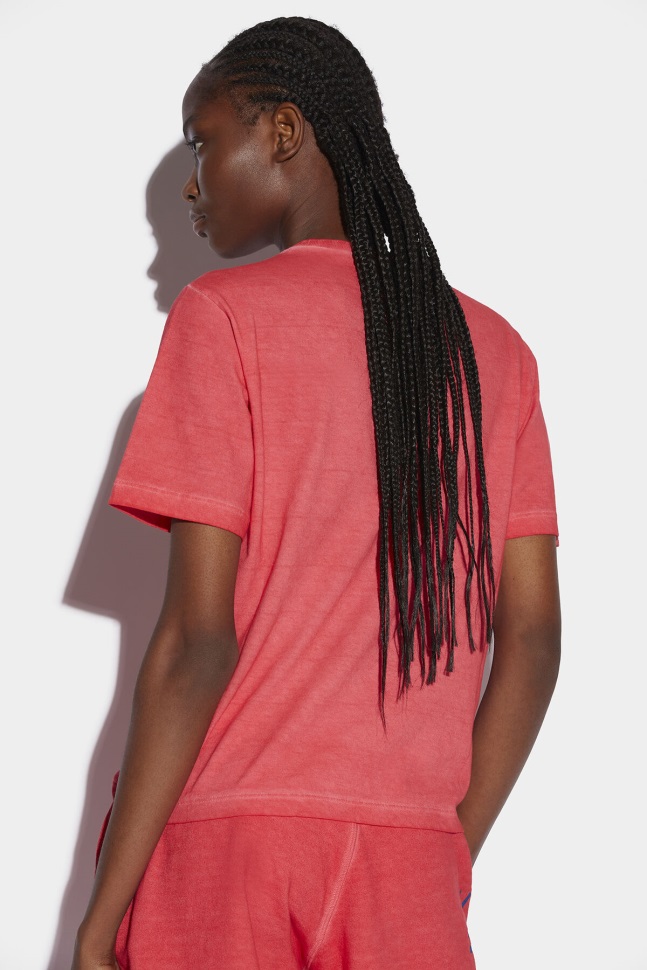 Dsquared2 Iconic One Life Partially Recycled Cotton T-Shirt RED D2 - Image 2