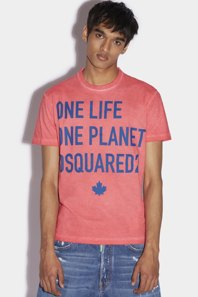 Dsquared2 Iconic One Life Partially Recycled Cotton T-Shirt RED D2 RED - Image 1