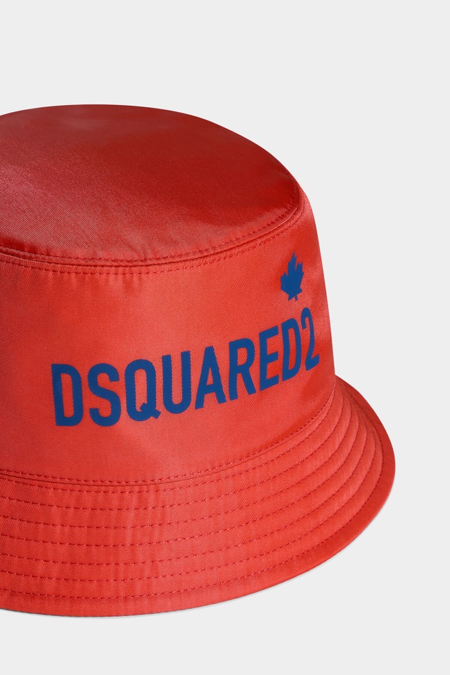 Dsquared2 Iconic One Life Recycled Nylon Bucket Hat GREEN/POPPY RED - Image 5