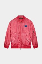 Dsquared2 Iconic One Life Recycled Nylon Oversized Bomber RED/GREEN