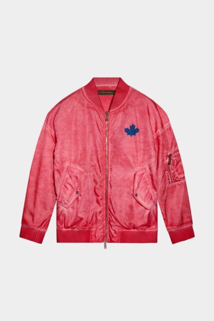 Dsquared2 Iconic One Life Recycled Nylon Oversized Bomber RED/GREEN