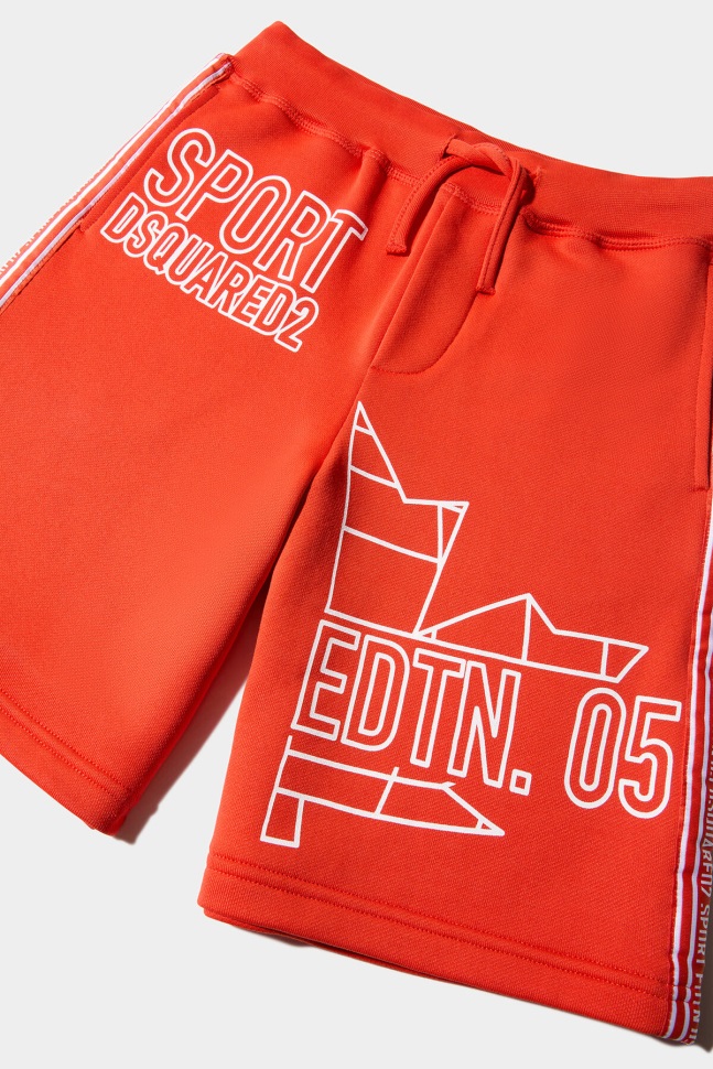 Dsquared2 Iconic ORANGE D2Kids Sport Edtn.05 Shorts - Image 3