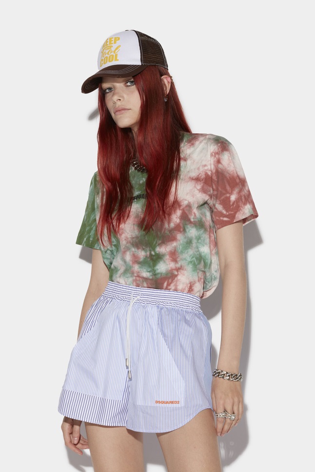 dsquared2_iconic_patchwork_shorts.jpg Dsquared2 Iconic Patchwork Shorts - Image 1