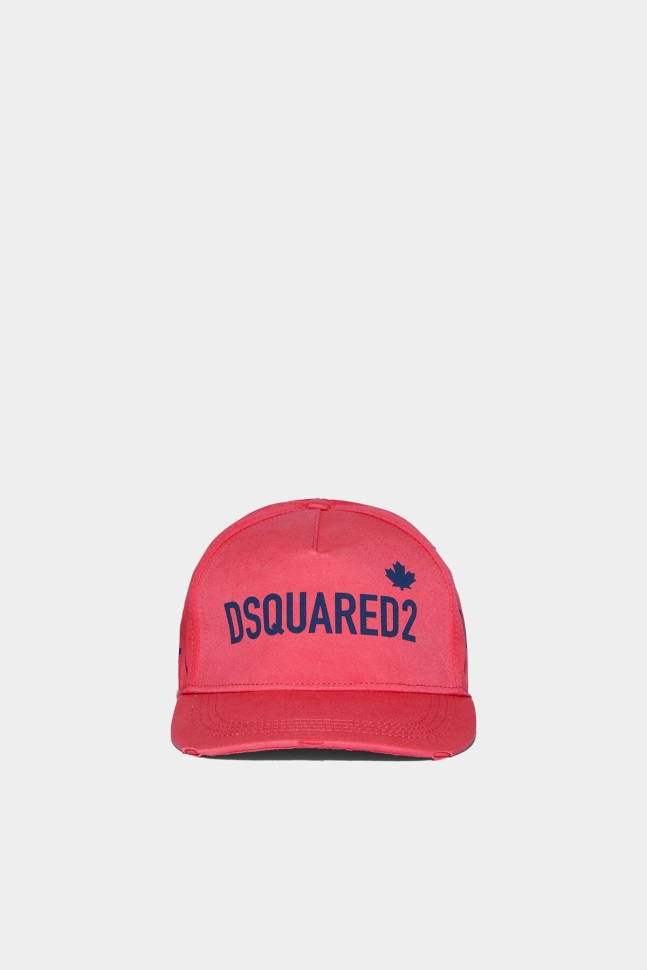 Dsquared2 Iconic POPPY RED/GREEN One Life Organic Cotton Baseball Cap D2 - Image 1