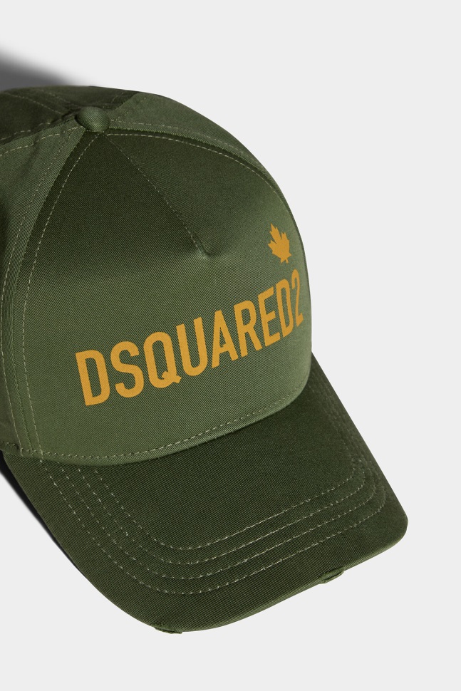 Dsquared2 Iconic POPPY RED/GREEN One Life Organic Cotton Baseball Cap D2 GREEN - Image 5