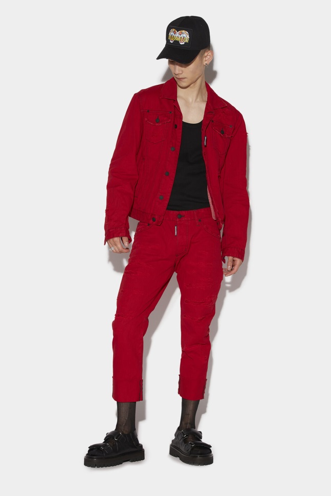 dsquared2_iconic_red_d2_tiger_sailor_jeans.jpg Dsquared2 Iconic RED D2 Tiger Sailor Jeans - Image 1