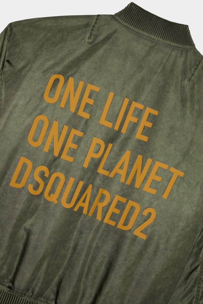 Dsquared2 Iconic RED One Life Recycled Nylon Oversized Bomber - Image 3